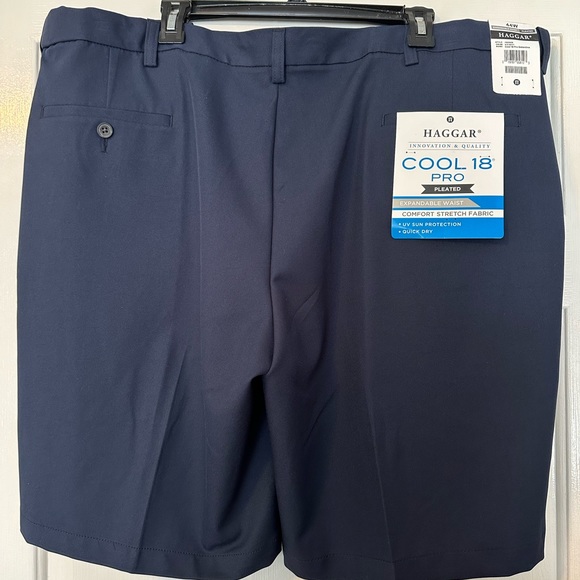 Haggar Cool 18 Pro Stretch Classic Pleated Front Shorts HS00439 Size 44 New - Picture 4 of 8